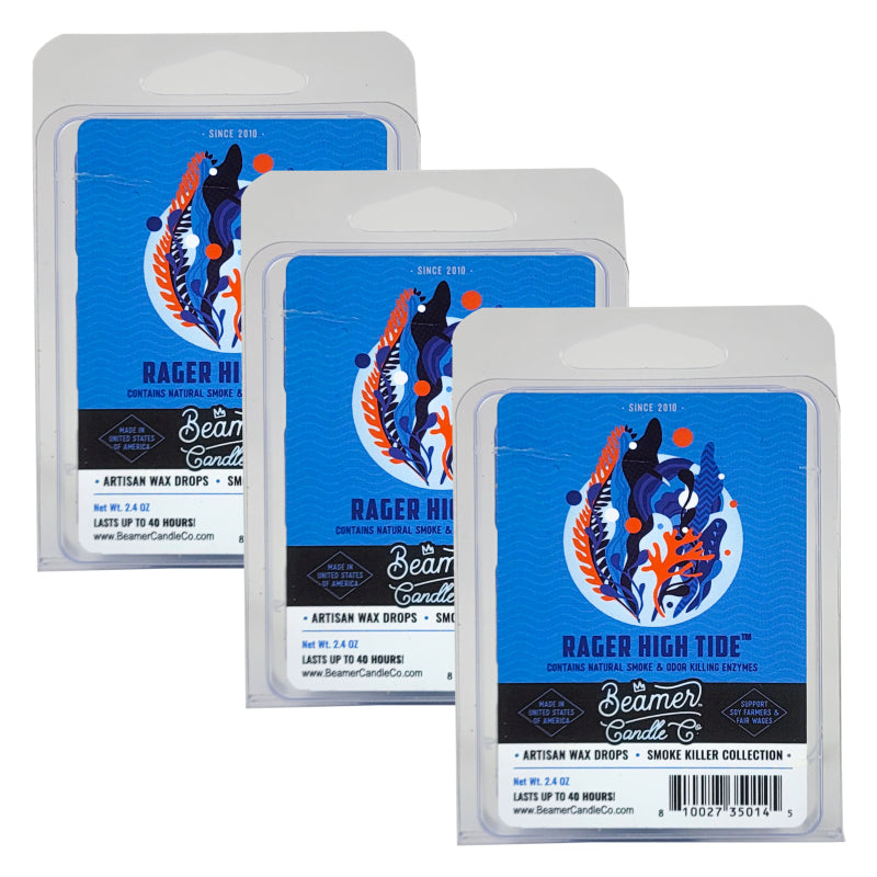 Rager High Tide Scent, Wax Drop Melts Odor & Smoke Killer, by Beamer Candle Co