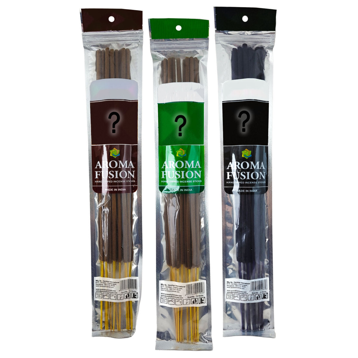 Assorted 3-Pack 19" Aroma Fusion Jumbo Incense, 10-Stick Packs
