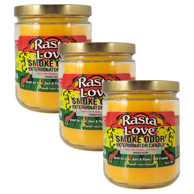 Rasta Love 4" Odor Exterminator Glass Jar Candle 13oz