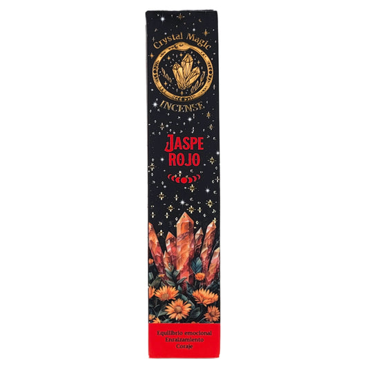 Red Jasper 15g 8" Incense Pack + Crystals, by Crystal Magic Incense