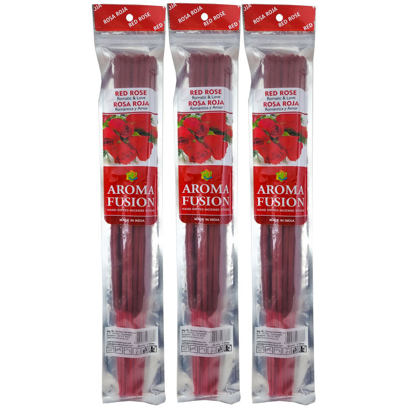 Red Rose Scent Aroma Fusion 19" Jumbo Incense, 10-Stick Pack