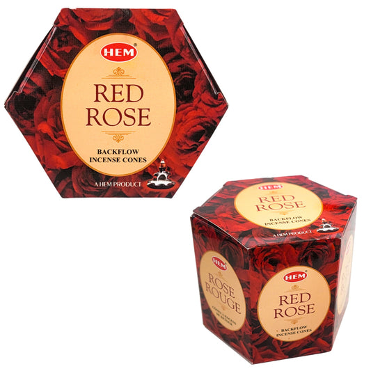 HEM Backflow Incense Cones, 40 Cone Pack, Red Rose