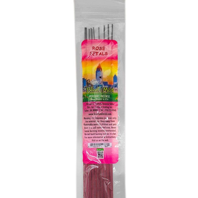 Rose Petals 10.5" Blunt & Mild Incense, 20g Pack