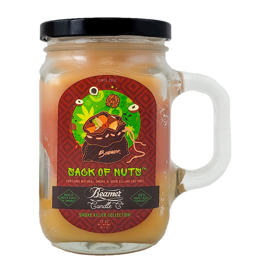 Sack Of Nuts 5" Glass Jar Candle, 12oz Smoke Killer Collection, by Beamer Candle Co