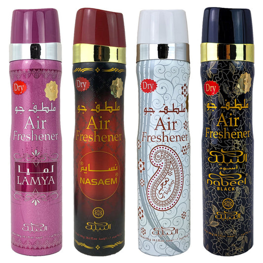 4-PACK SAMPLER #1, Nabeel 300ml Dry Aerosol Air Freshener Sprays