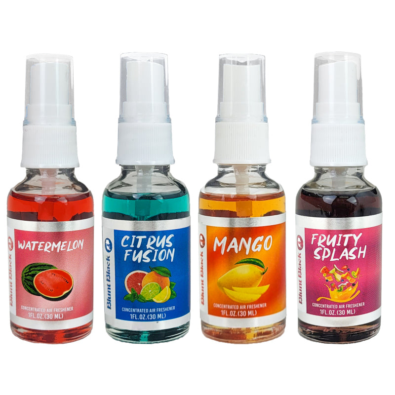 Blunt Black 1OZ Air Freshener Sprays 4-PACK SAMPLER #1 "Fruit Blast"