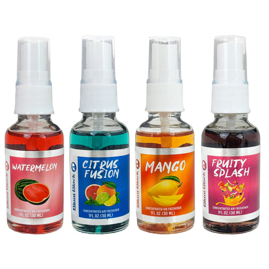 Blunt Black 1OZ Air Freshener Sprays 4-PACK SAMPLER #1 "Fruit Blast"