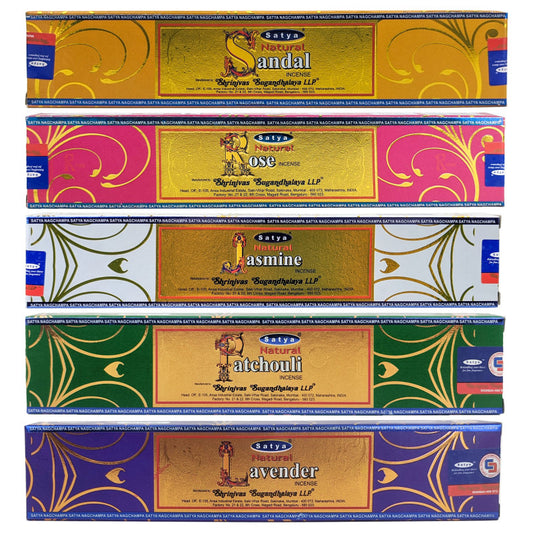 Satya 15g Incense 5-PACK SAMPLER #2 "Naturals"
