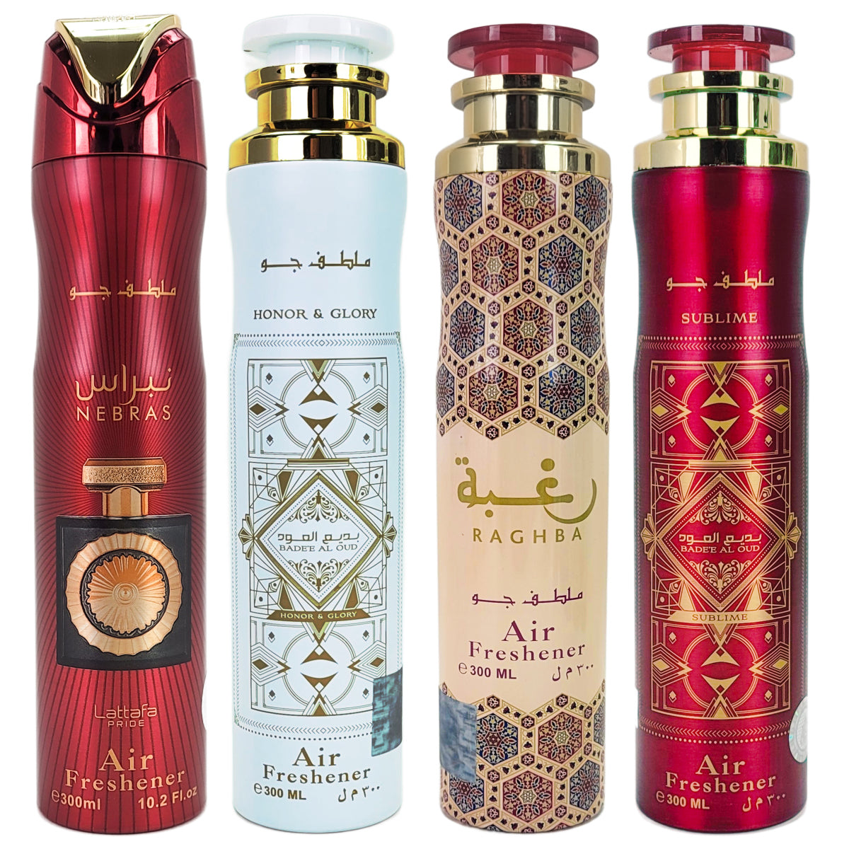 4-PACK SAMPLER #L5 Lattafa 300ml Aerosol Air Freshener Sprays