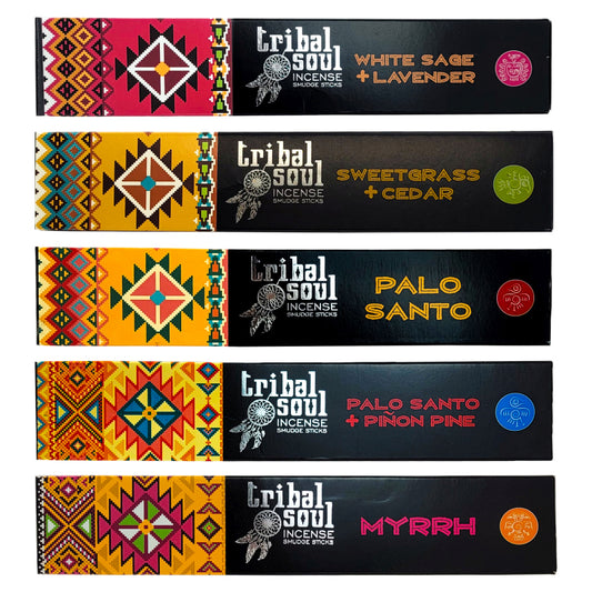 5-PACK SAMPLER #1, Tribal Soul 15g 8" Incense Packs