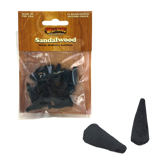 Sandalwood Wild Berry Incense Cones, 15ct Packs