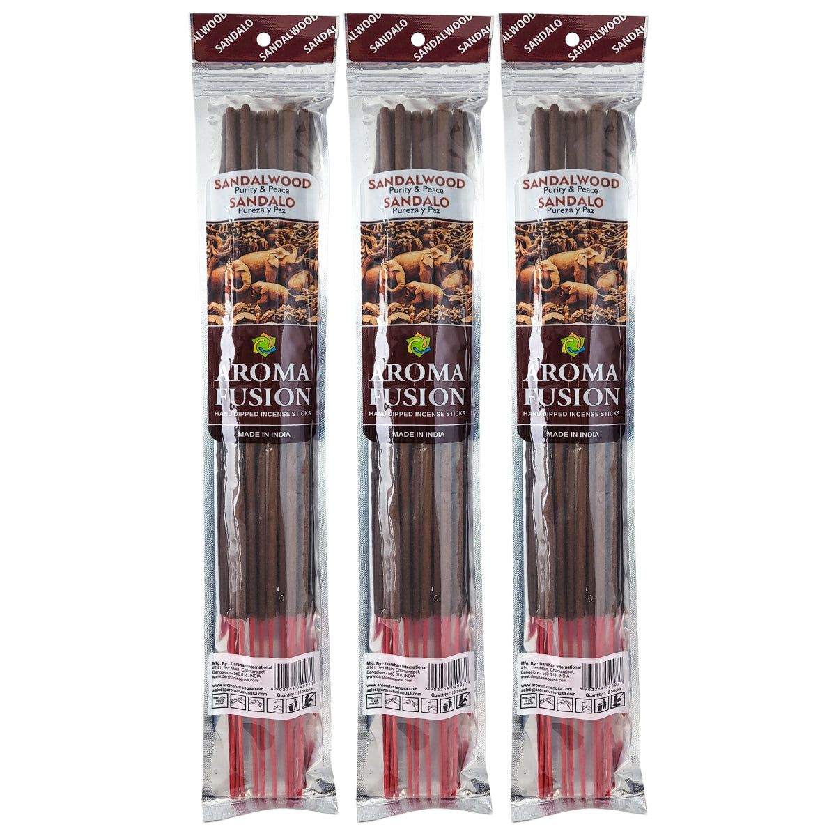 Sandalwood Scent Aroma Fusion 19" Jumbo Incense, 10-Stick Pack