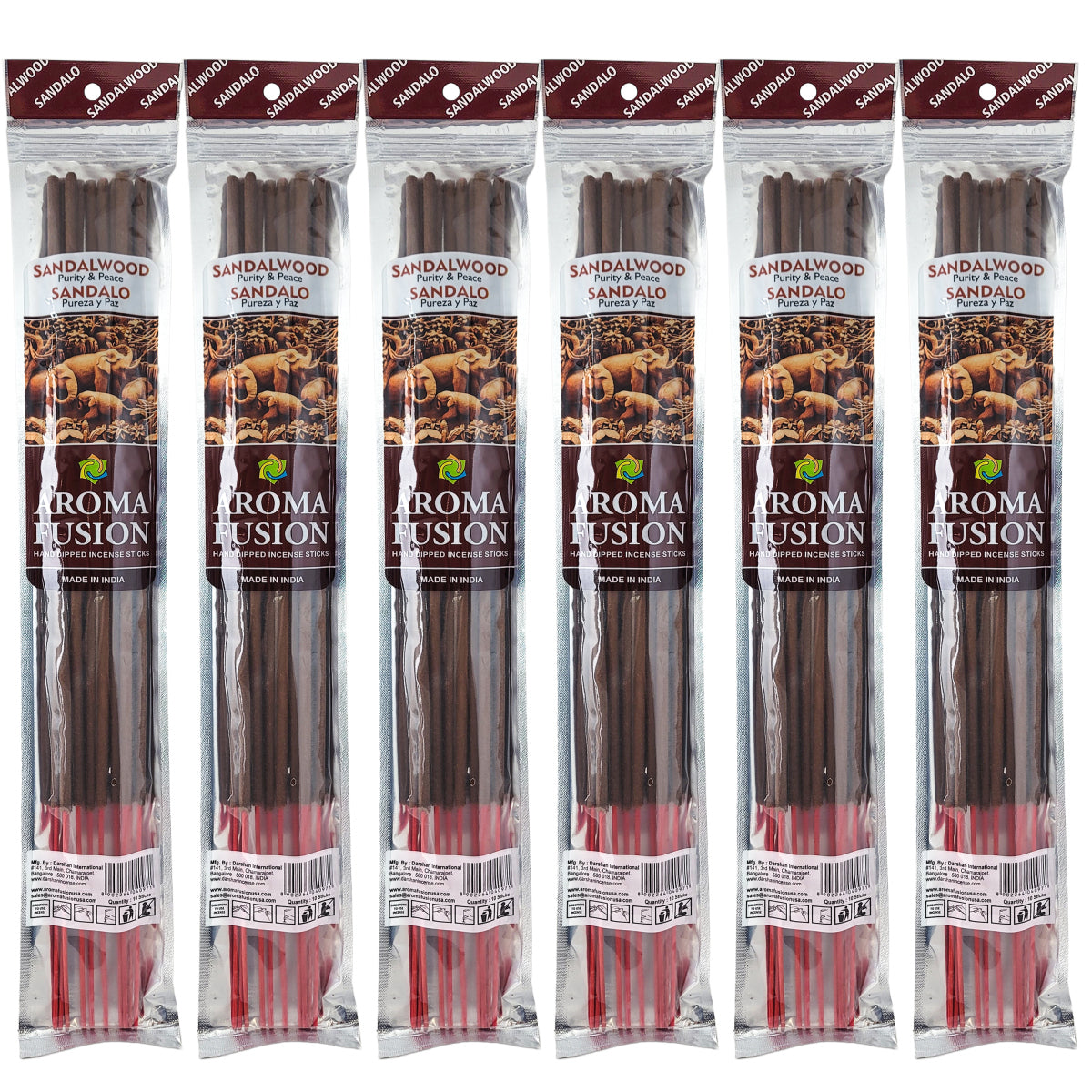 Sandalwood Scent Aroma Fusion 19" Jumbo Incense, 10-Stick Pack