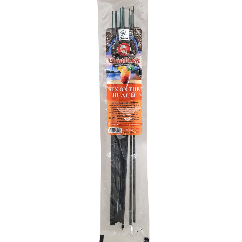 Sex On The Beach Scent 10.5" Blunt Black Incense, 12-Stick Pack