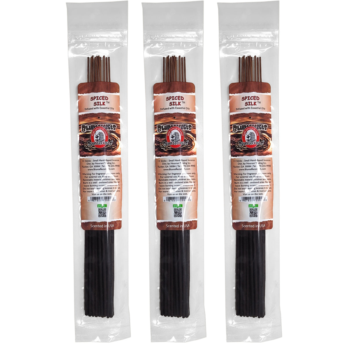 10.5" BluntEffects Incense Fragrance Wands, 12-Pack Spiced Silk