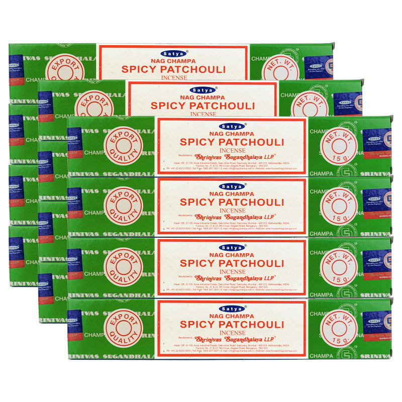 Satya Spicy Patchouli Scent Incense Sticks, 15g Pack
