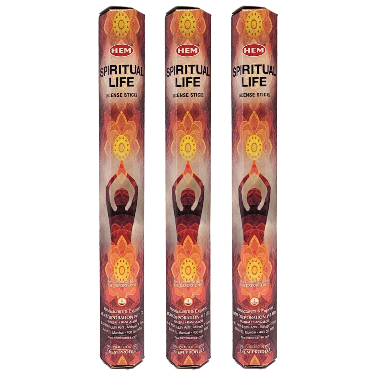 HEM Incense Sticks 20-Stick Hex Packs, Spiritual Life