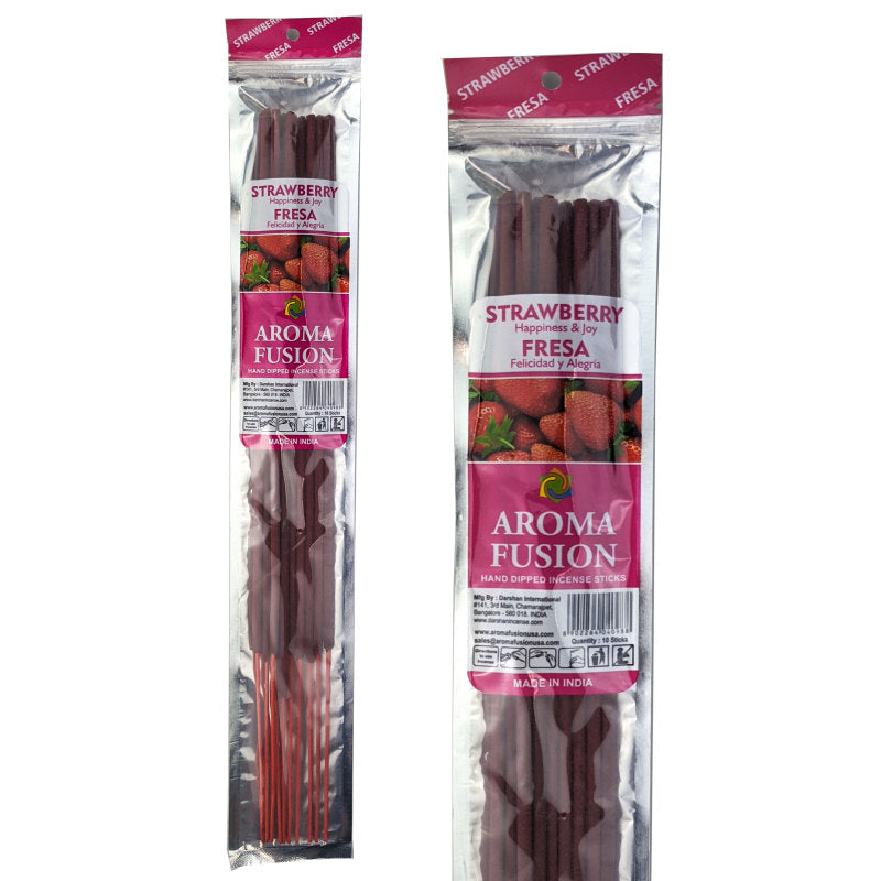 Strawberry Scent Aroma Fusion 19" Jumbo Incense, 10-Stick Pack