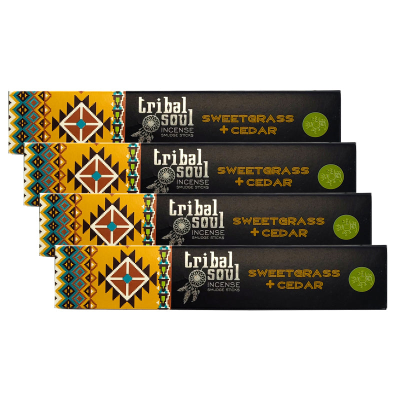 Sweetgrass + Cedar 15g 8" Incense Pack, by Tribal Soul