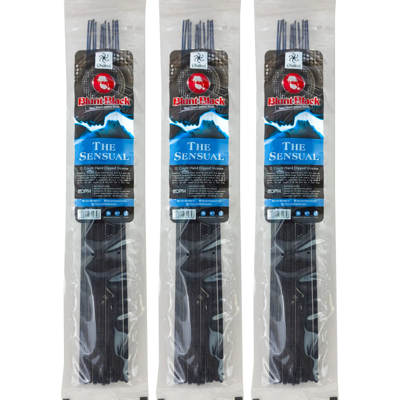 The Sensual Scent 10.5" Blunt Black Incense, 12-Stick Pack