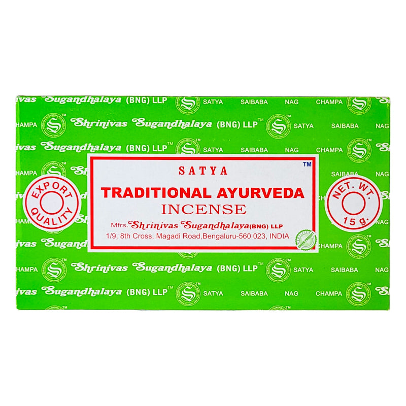 Traditional Ayurveda Scent Incense Sticks by Satya BNG, 15g Packs