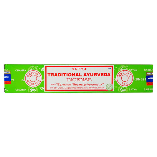 Traditional Ayurveda Scent Incense Sticks by Satya BNG, 15g Packs