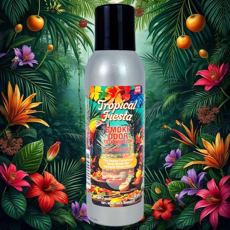 Tropical Fiesta Scent 7oz Smoke Odor Exterminator Aerosol Can Spray
