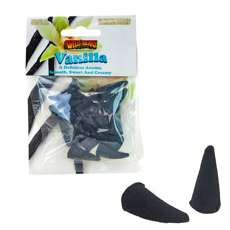 Vanilla Wild Berry Incense Cones, 15ct Packs
