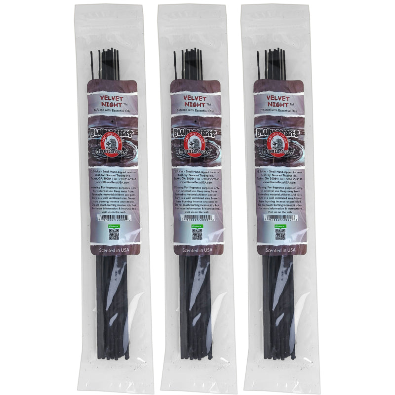 10.5" BluntEffects Incense Fragrance Wands, 12-Pack Velvet Night