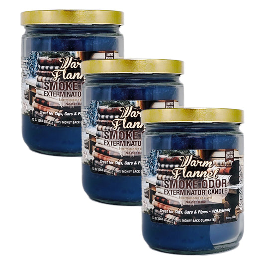 Warm Flannel 4" Odor Exterminator Glass Jar Candle 13oz