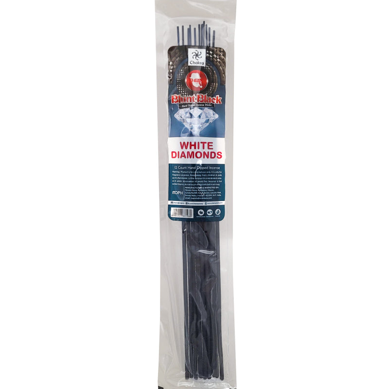 White Diamonds TYPE Scent 10.5" Blunt Black Incense, 12-Stick Pack