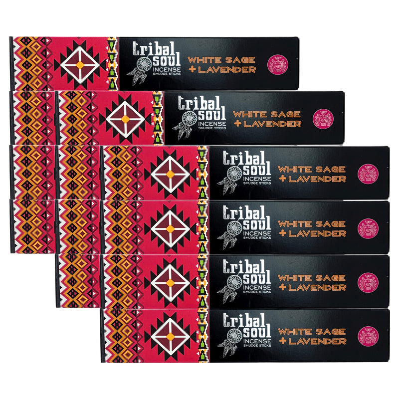 White Sage + Lavender 15g 8" Incense Pack, by Tribal Soul