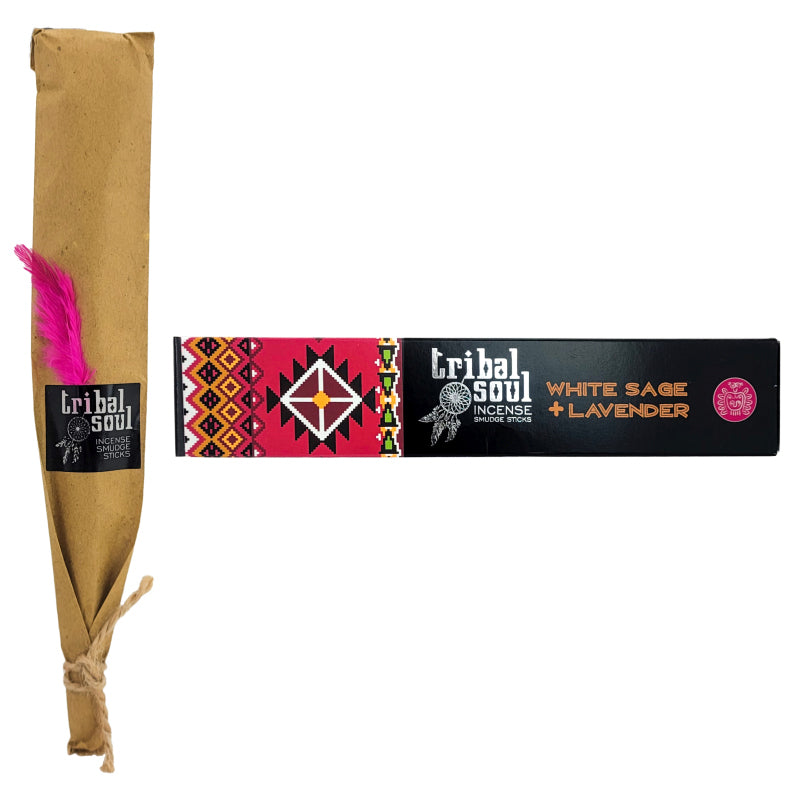 White Sage + Lavender 15g 8" Incense Pack, by Tribal Soul