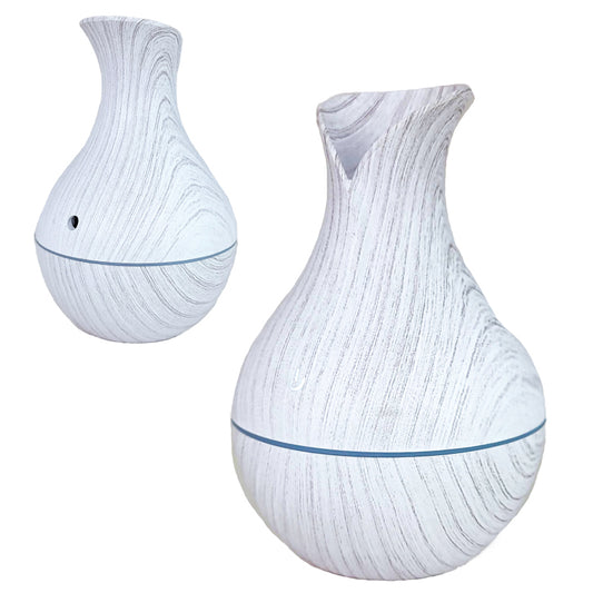 6" Plastic Mini Atomization Humidifier Diffuser, White Wood Design