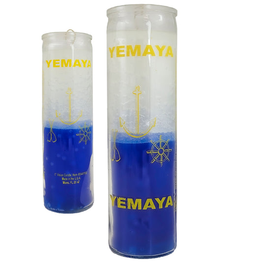 7 Day Candle, Yemaya (White/Blue)