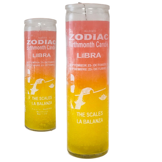 7 Day Candle, Zodiac Libra (Pink/Yellow)