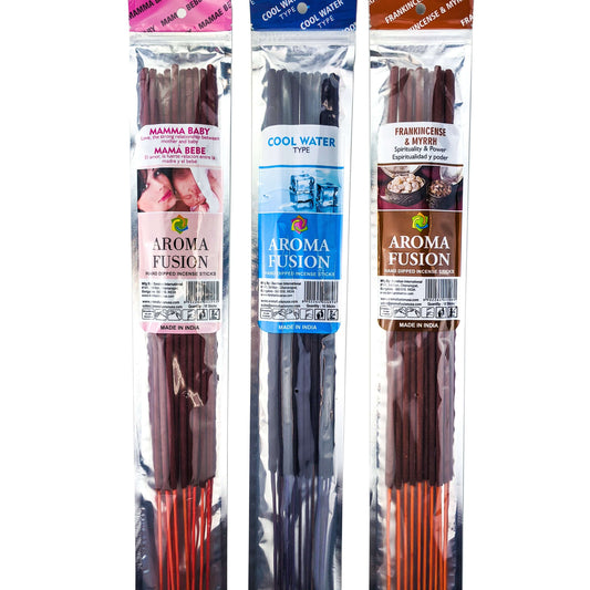 Assorted 3-Pack 19" Aroma Fusion Jumbo Incense, 10-Stick Packs