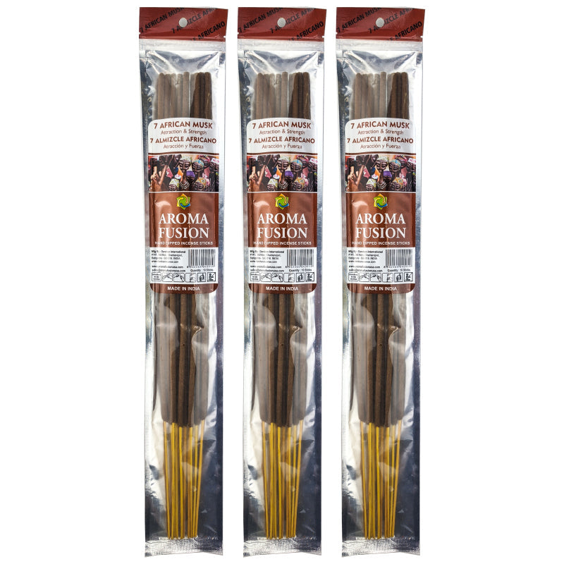 7 African Musk Scent Aroma Fusion 19" Jumbo Incense, 10-Stick Pack