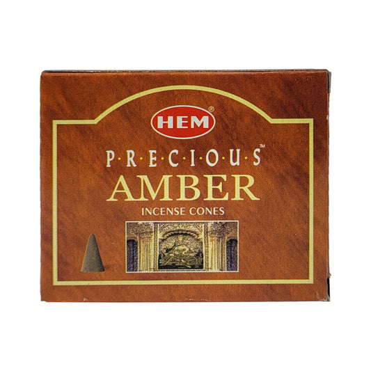 HEM Precious Amber Scent Incense Cones, 10 Cone Pack