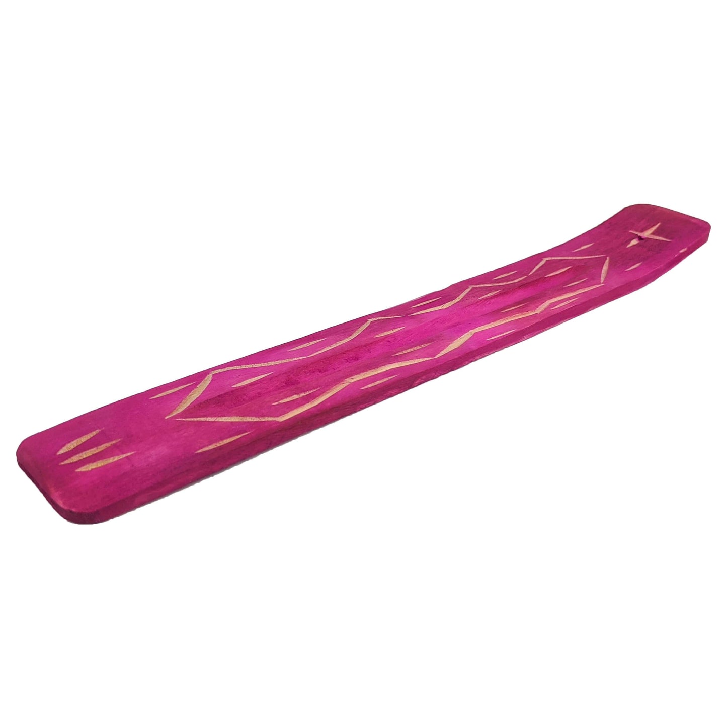 10" Wood Incense Burner & Ash Catcher, Red Pink