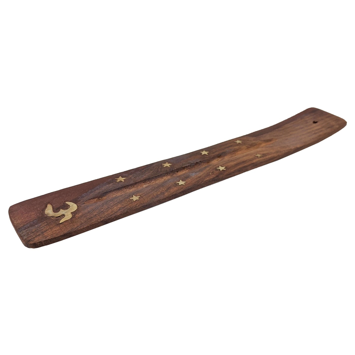 10" Wood Incense Burner & Ash Catcher, OM Symbol Design