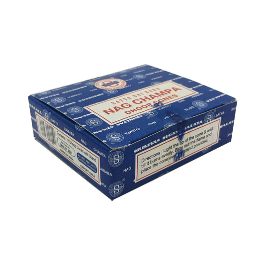 Satya Nag Champa Dhoop Cones, Box of 12 Dhoop