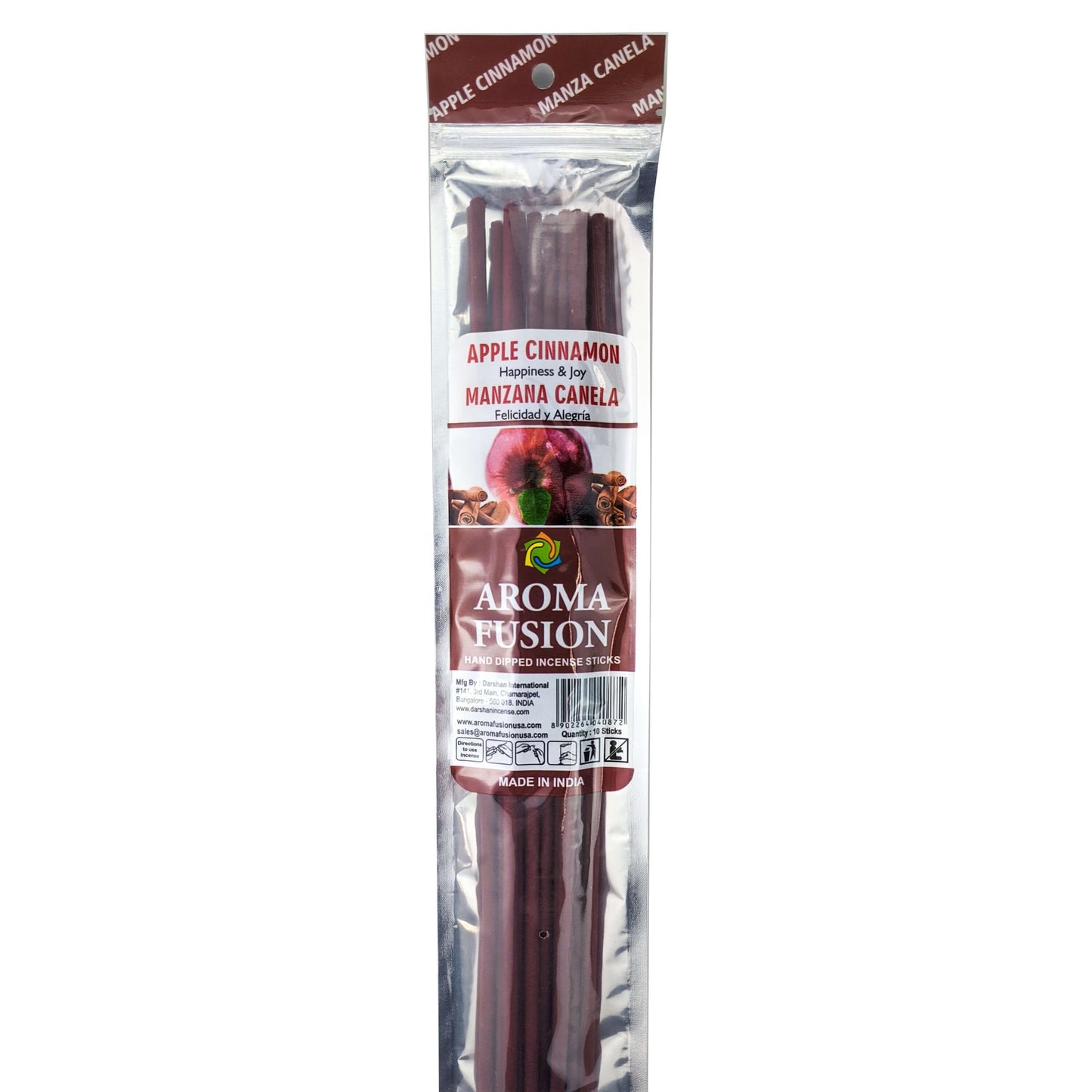 Apple Cinnamon Aroma Fusion 19" Jumbo Incense, 10-Stick Pack