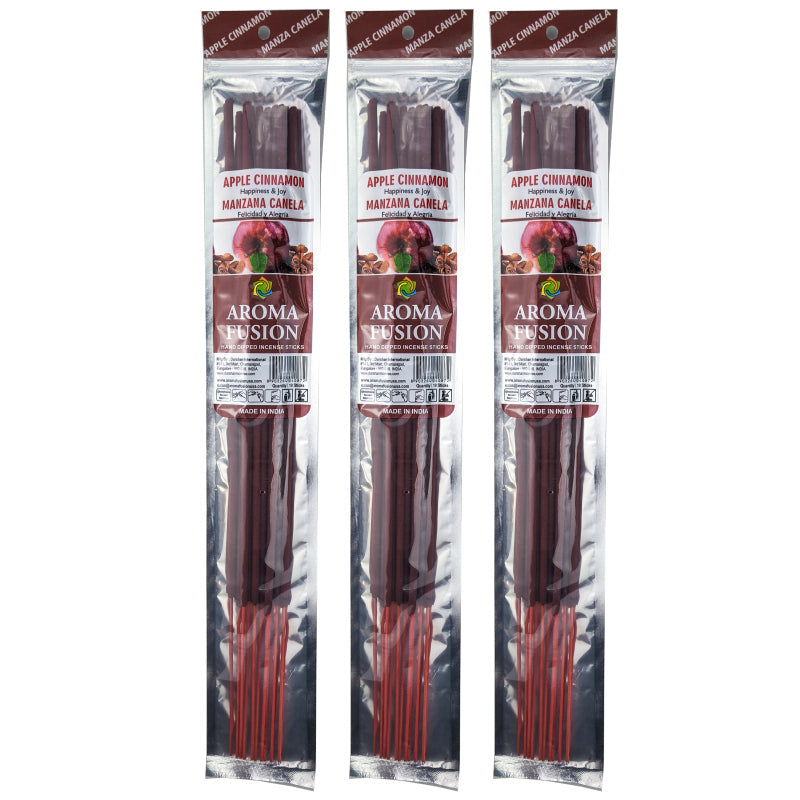 Apple Cinnamon Aroma Fusion 19" Jumbo Incense, 10-Stick Pack