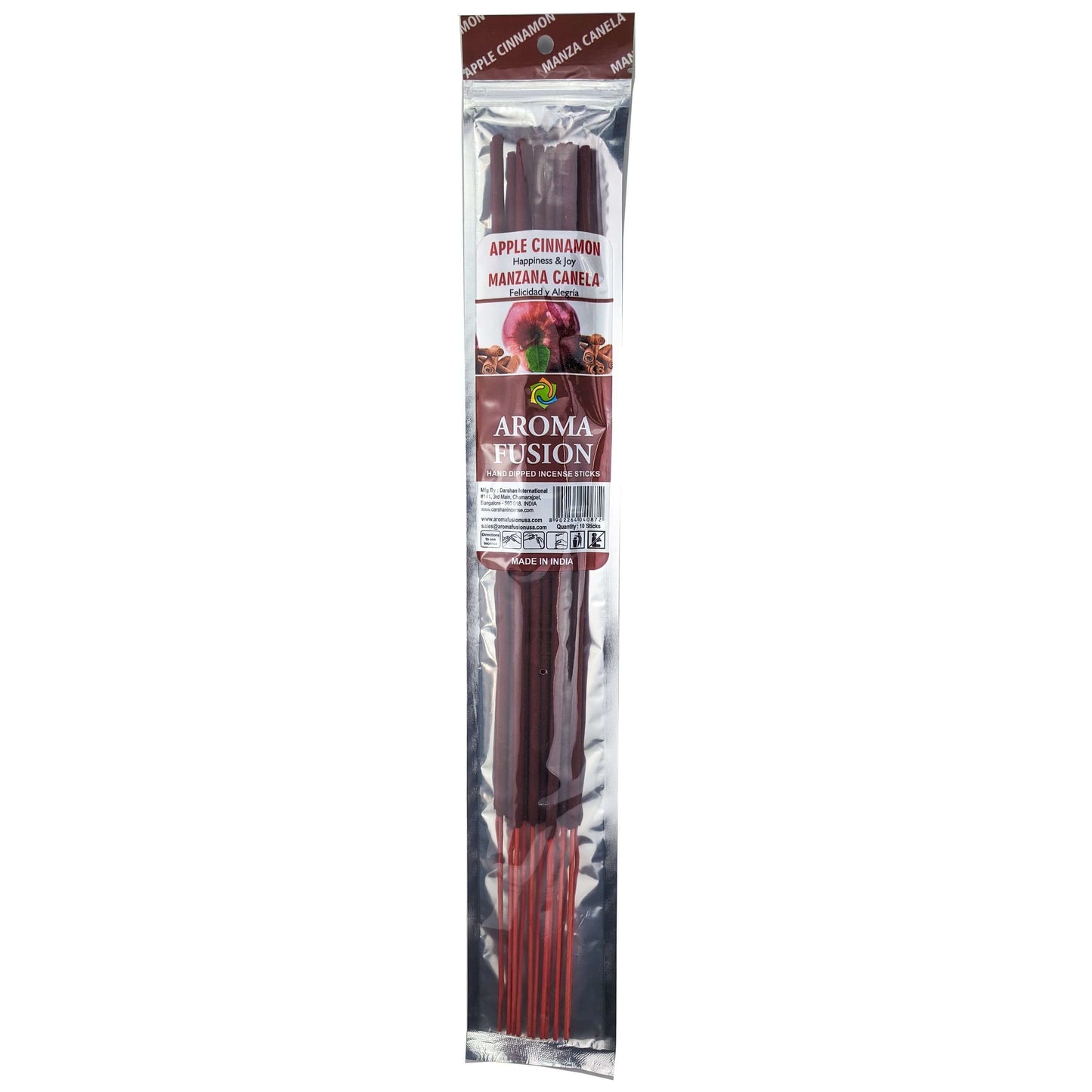 Apple Cinnamon Aroma Fusion 19" Jumbo Incense, 10-Stick Pack