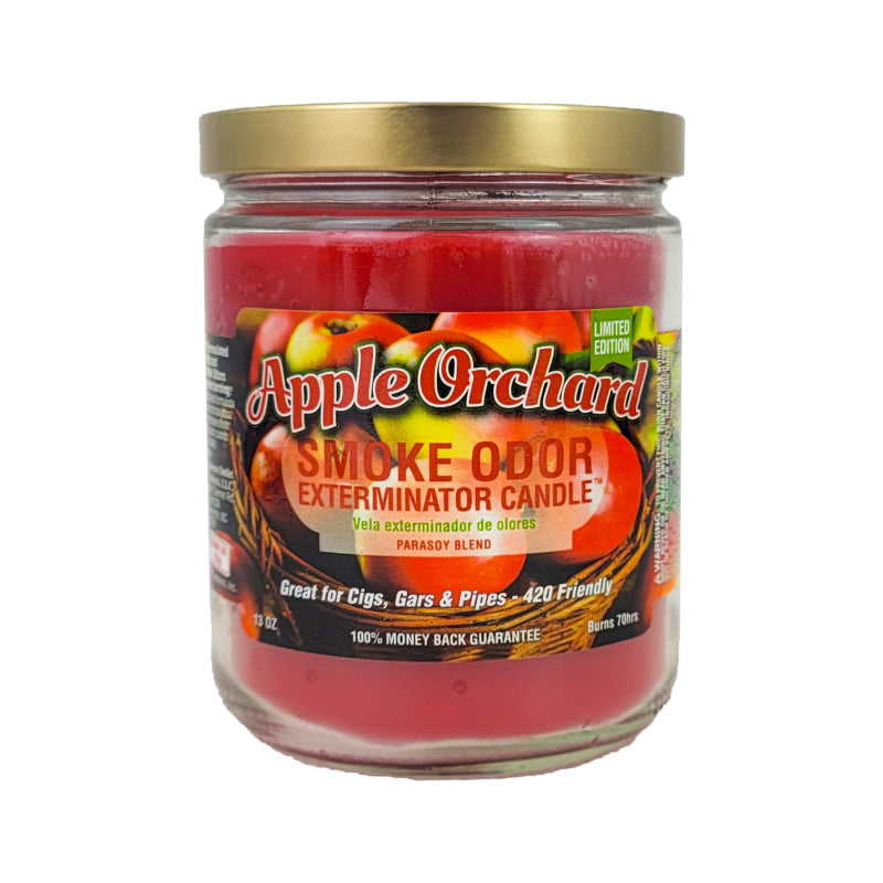 Apple Orchard 4" Glass Jar 13oz Smoke Odor Exterminator Candle, by Tobacco Outlet Products