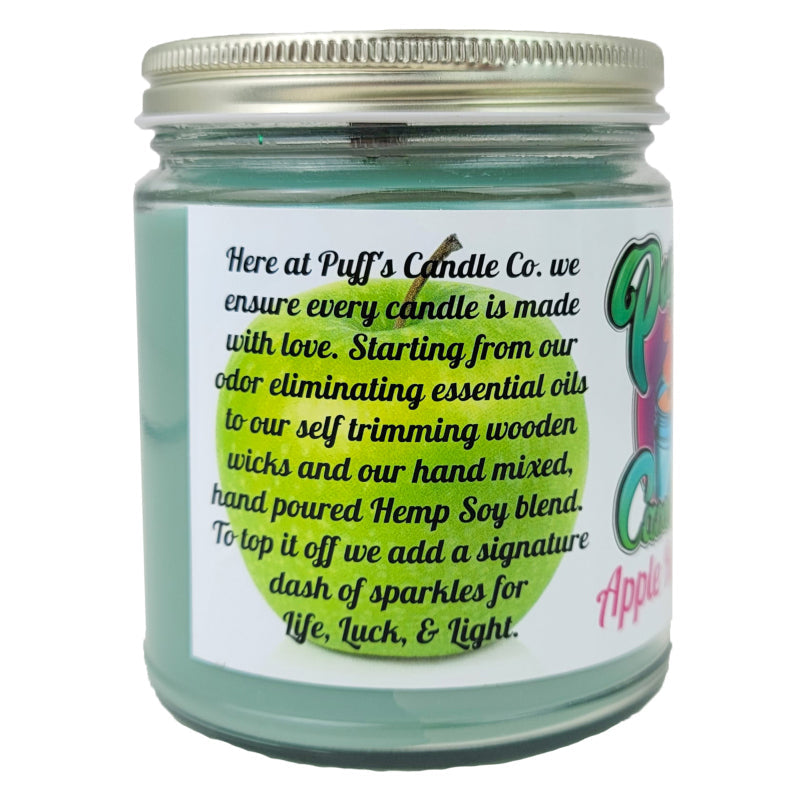 Apple Royale Scent 9oz No Pendy Jar Candle, Puff's Candle Co