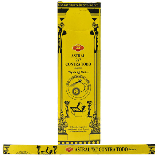 Sac Astral 7x7 Contra Todo Incense Sticks, 8ct Square Packs