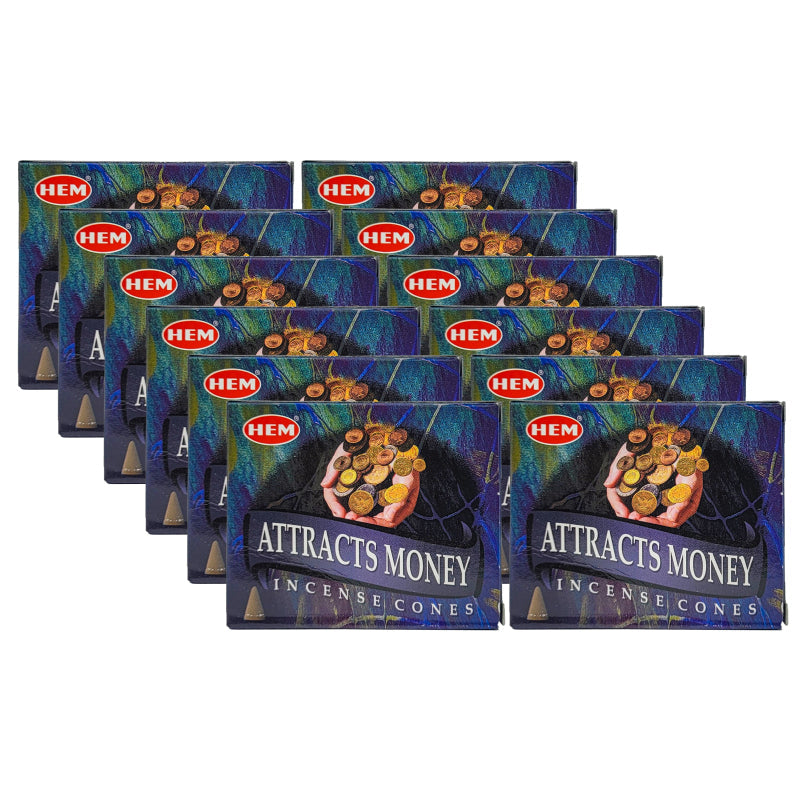 HEM Attracts Money Scent Incense Cones, 10 Cone Pack