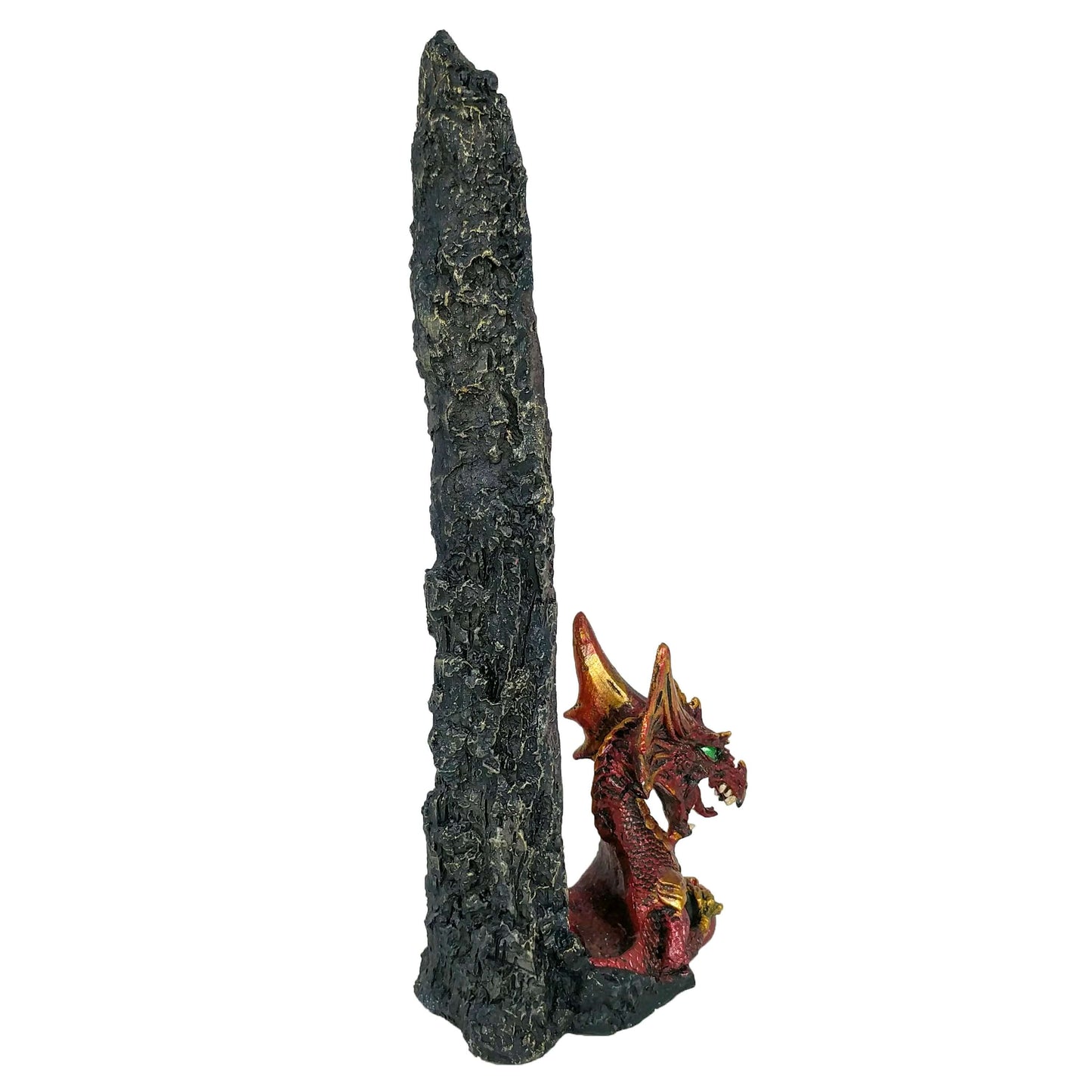 Dragon Vertical Incense Holder & Ash Catcher, Orange Geode